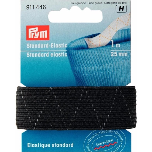 [911446] Prym Standaard elastiek 25mm zwart - 1m