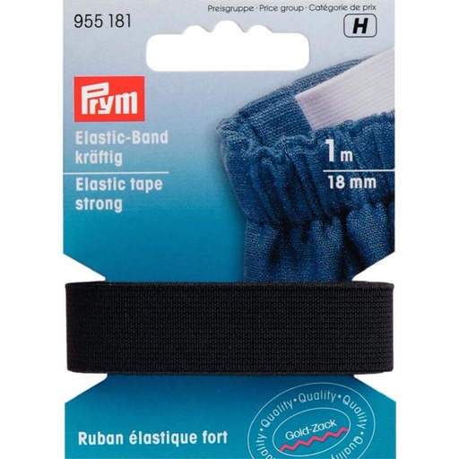 [955181] Prym Band elastiek sterk 18mm zwart - 1m