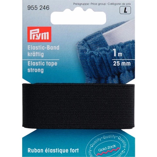 [955246] Prym Band elastiek sterk 25mm zwart - 1m