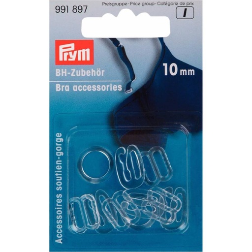 [991897] Prym BH-accessoires kunststof 10mm transparant - 10st