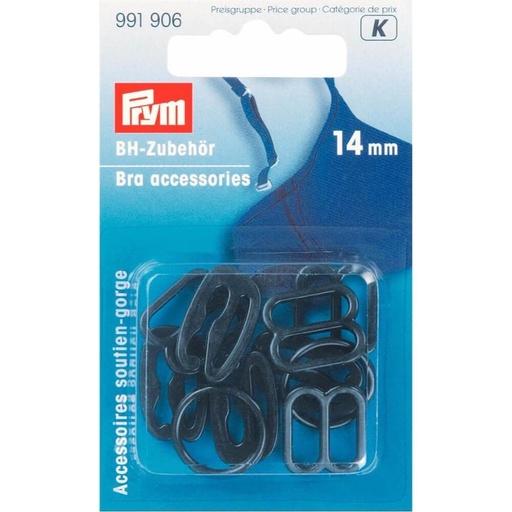 [991906] Prym BH-accessoires kunststof 14mm zwart - 10st