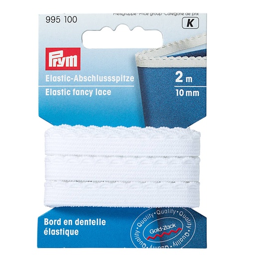 [995100] Prym Kantelastiek 10mm wit - 2m