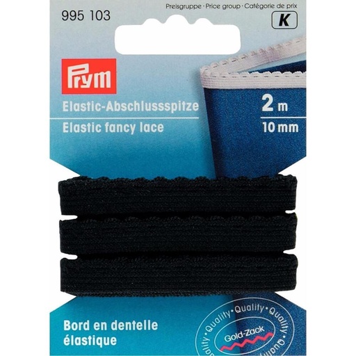 [995103] Prym Kantelastiek 10mm zwart - 2m