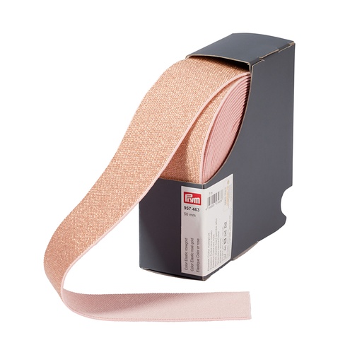 [957463] Prym Gekleurd elastiek 50mm roségoud (per m)