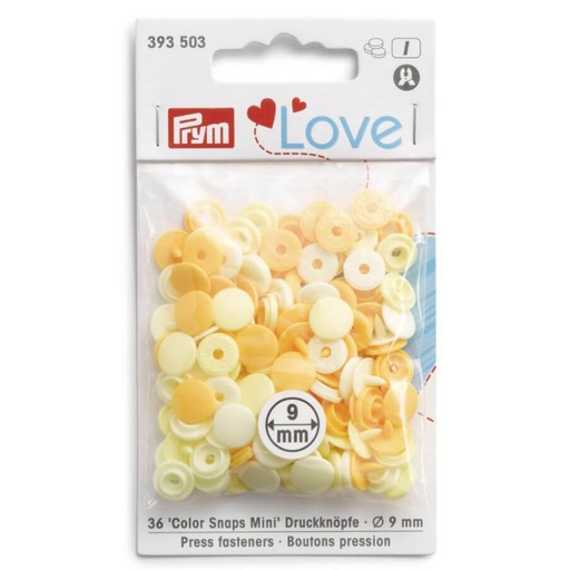 [393503] Prym Love Mini drukknopen 9mm geel - 3x36st