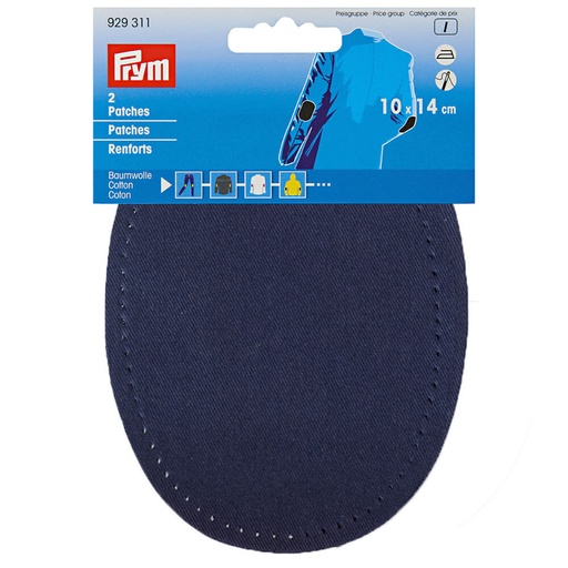 [929311] Prym Kniestukken opstrijkbaar katoen 10x14cm marine - 2st