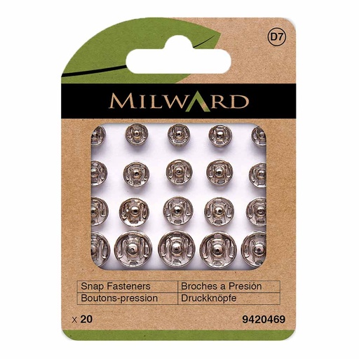 [MG9420469] Milward Drukknopen assortiment nikkel - 20st