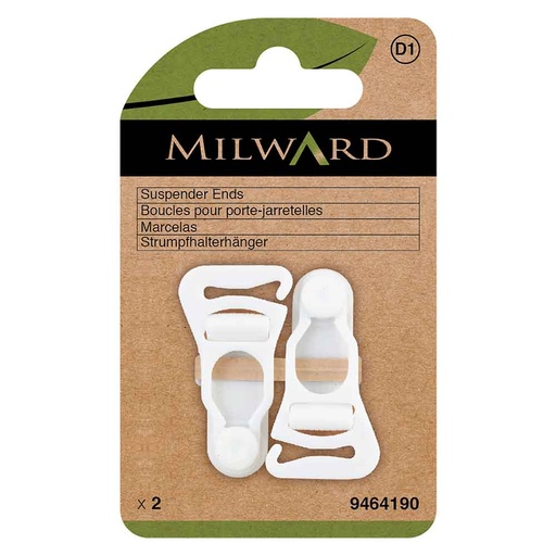 [MG9464190] Milward Jarretelclips kunststof wit - 2st