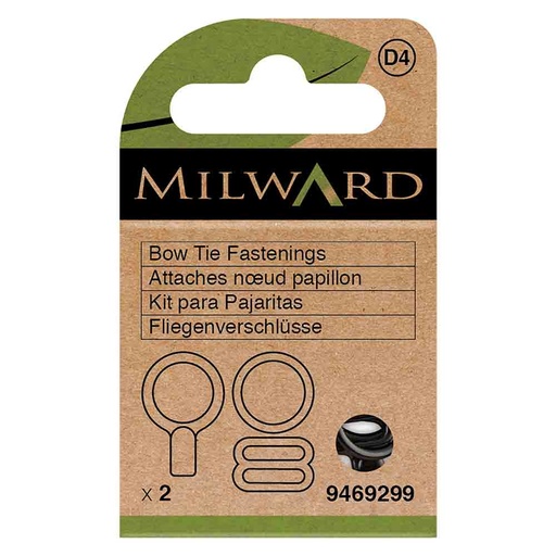 [MG9469299] Milward Vlinderdassluiting set zwart - 2st