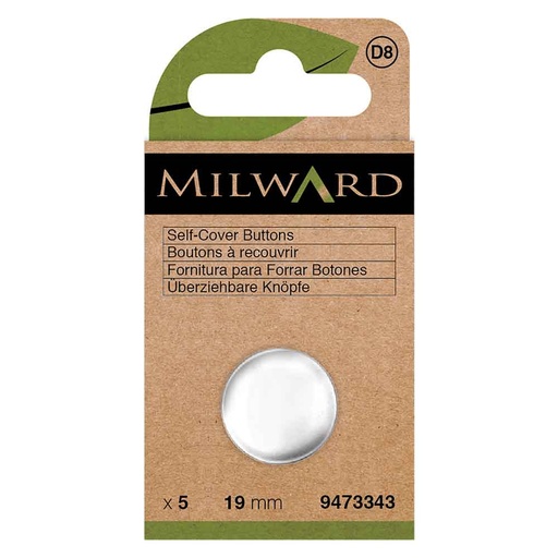 [MG9473343] Milward Stofknopen 19mm zilver - 5st