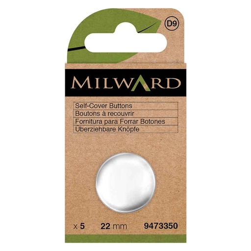 [MG9473350] Milward Stofknopen 22mm zilver - 5st