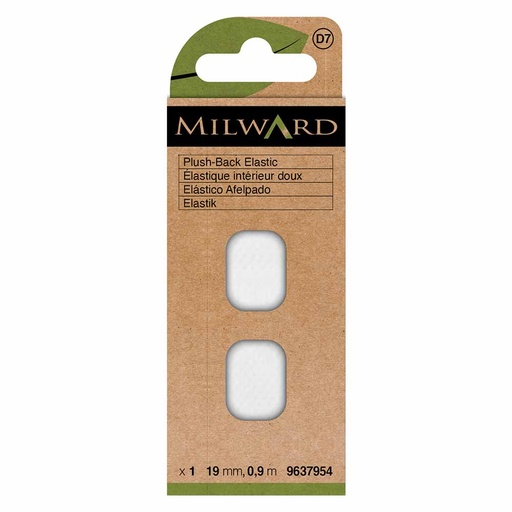 [MG9637954] Milward Pluche elastiek wit latexvrij 19mm - 0,9m