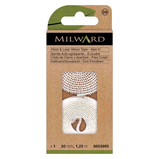 [MG9653985] Milward Klittenband naaibaar wit 20mm - 1,25m