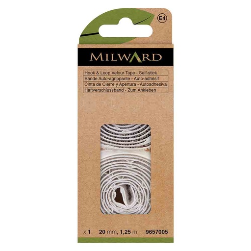 [MG9657005] Milward Klittenband zelfklevend wit 20mm - 1,25m