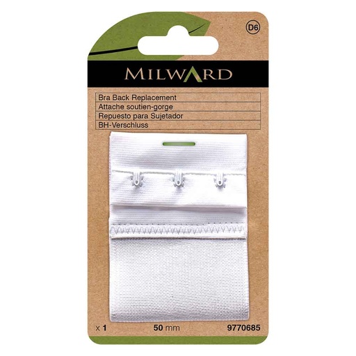 [MG9770685] Milward BH-sluiting 50mm 3 haken wit - 5st