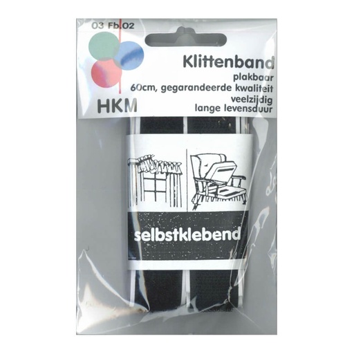 [10203-0-000] Klittenband plakbaar 60cm - 000 - 5st