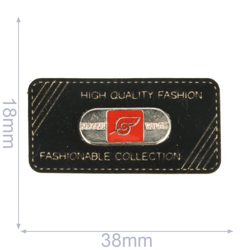 [102-74] Label fashionable collection 38x18mm zwart - 5st