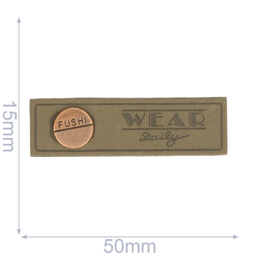 [102-91] Label wear daily 50x15mm bruin - 5st