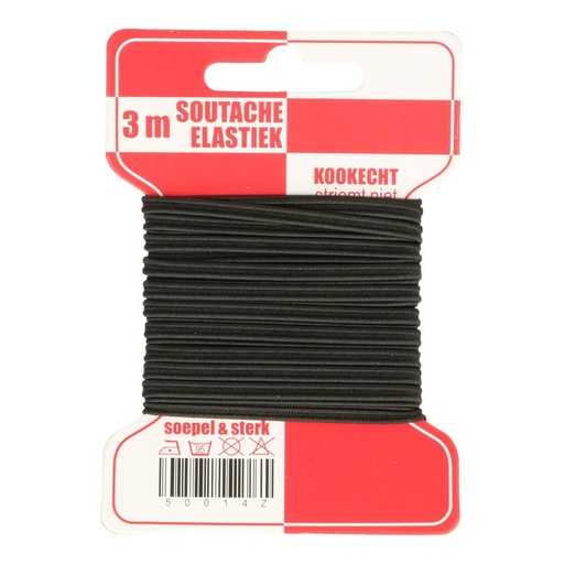 [50014-10-2] Soutache elastiek zwart3m