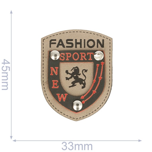 [102-43] Label new sport fashion 33x45mm beige-bruin - 5st