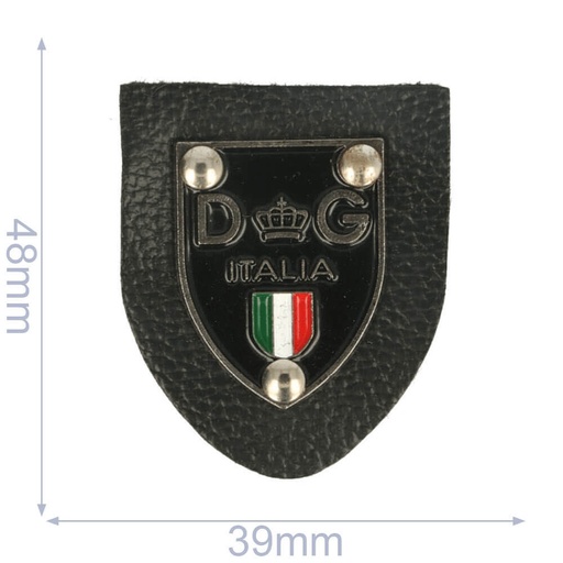 [102-83] Label DG italia 39x48mm zwart - 5st