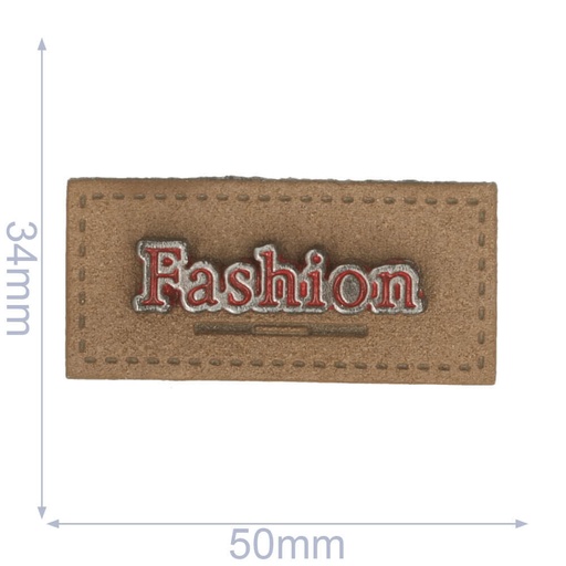 [102-92] Label fashion 50x34mm bruin - 5st