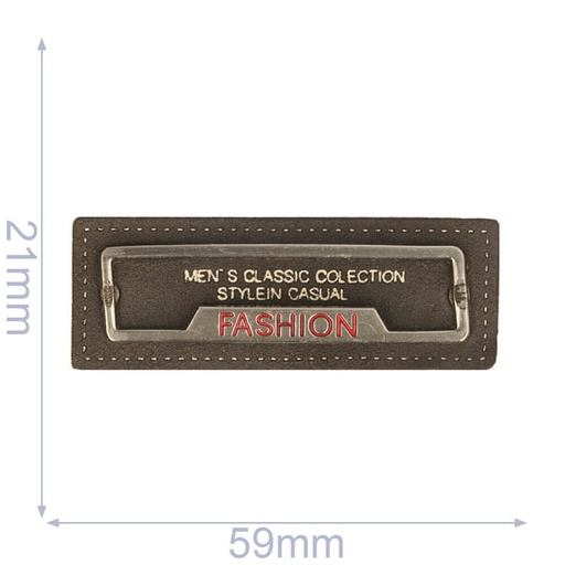 [102-64] Label fashion 59x21mm bruin - 5st