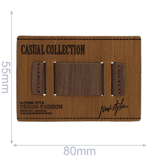 [63964-01] Skai-leren label casual collection 80x55mm- 01