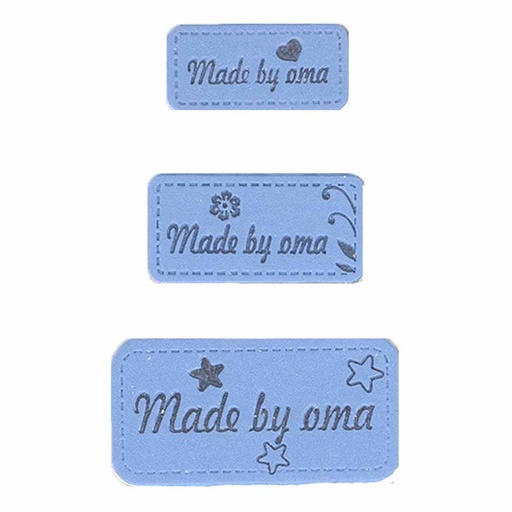 [69654-05] Opry Skai-leren labels made by oma lichtblauw - 5x3st