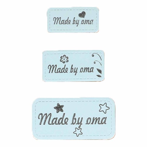 [69654-06] Opry Skai-leren labels made by oma groen - 5x3st