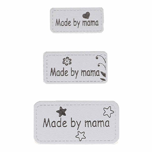 [69655-01] Opry Skai-leren labels made by mama grijs - 5x3st