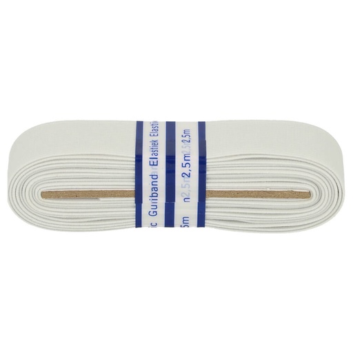 [64506-089-25] Stevig elastiek bundel 25mm ecru - 20x2,5m