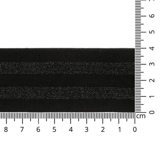 [65743] Elastiek gestreept zwart lurex 40mm