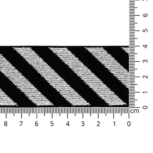 [65751] Elastiek schuin gestreept zilver lurex 40mm