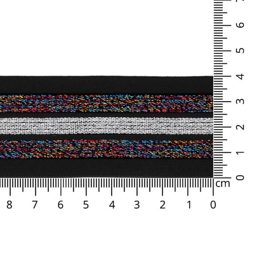 [65752] Elastiek gestreept multicolour lurex 40mm