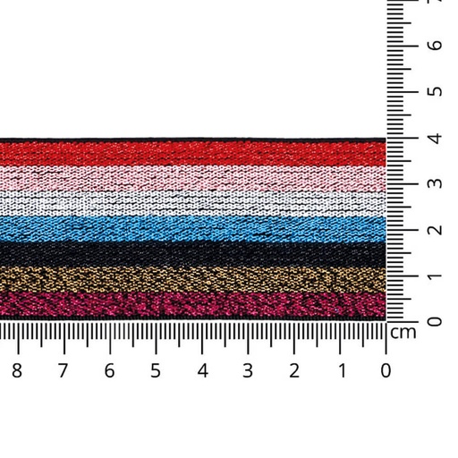 [65753] Elastiek gestreept multicolour lurex 40mm