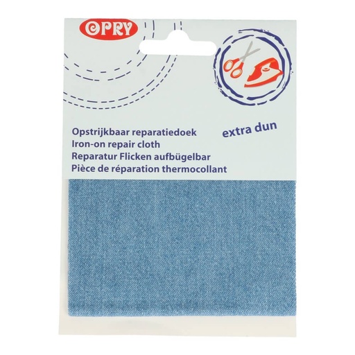 [1027501] Opry Reparatiedoek jeans opstrijk. 10x40cm lichtblauw