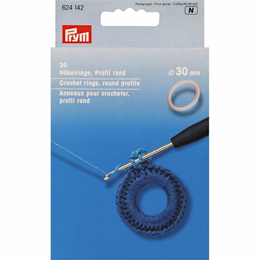 [624142] Prym Haakringen kunststof rond 30mm  30st