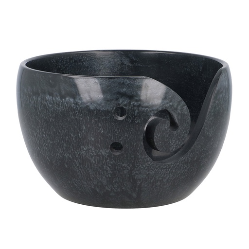 [78551] Yarn bowl parelmoer effect 13x8cm zwart