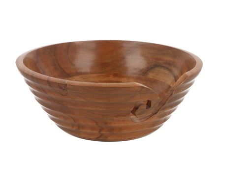 [23395-2] Yarn bowl rozenhout snijwerk 22x10cm